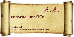Andorka Arzén névjegykártya